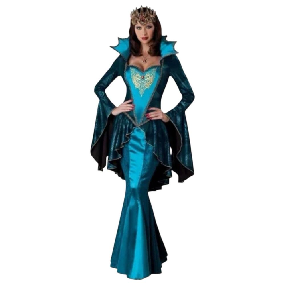 New In Character Adult Large Turquoise Medieval Queen Deluxe Costume